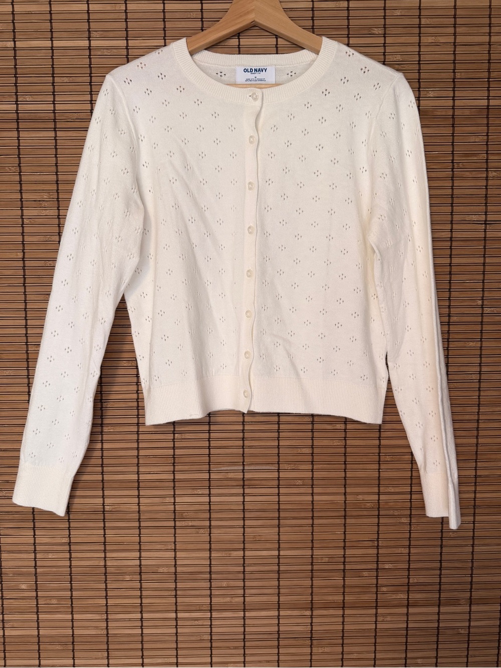 NWOT: Old Navy Cream Eyelet Knit Button Cardigan